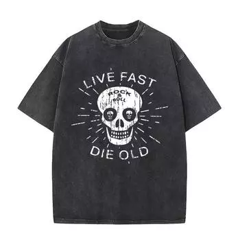 Летняя черная винтажная футболка с эффектом стирки мужская и женская ретро повседневный топ удобная уличная одежда графические футболки S