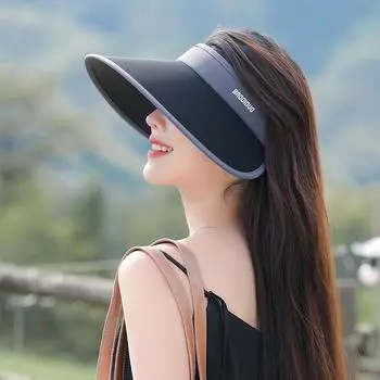 Летняя цветная солнцезащитная шляпа от солнца, уличная пустая шляпа с большими полями, женская шляпа с солнцезащитным козырьком, спортивная кепка, пляжная шляпа хаки