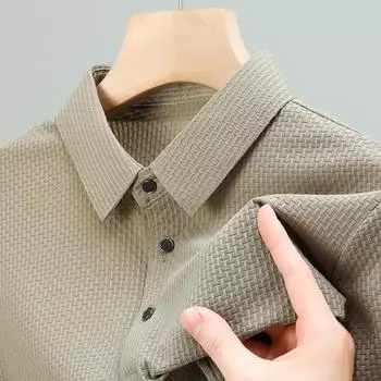 Летняя деловая однотонная простая мужская рубашка поло с лацканами, мужская футболка с короткими рукавами, мужская одежда, топы M