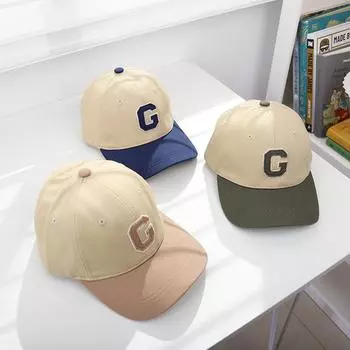 Летняя детская бейсболка с вышитой буквой G, кепки с козырьком для мальчиков и девочек, однотонная детская регулируемая шляпа от солнца зелёный