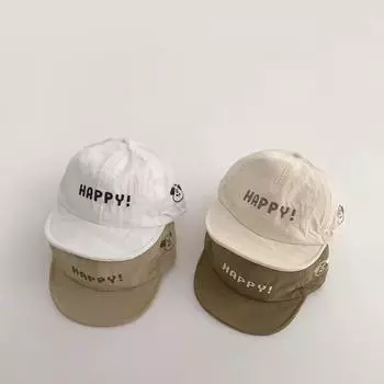 Летняя детская кепка, быстросохнущая бейсболка для мальчиков и девочек с вышитыми буквами, регулируемая шляпа от солнца для малышей бежевый