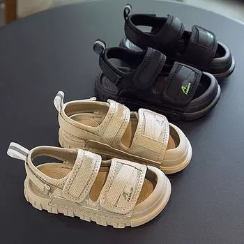 Летняя детская обувь больших размеров с нескользящей подошвой на липучке, легкая спортивная и развлекательная обувь, сандалии с носками, пляжная обувь 22-36 29 розовый