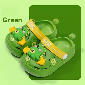Летняя детская обувь Сандалии для девочек и мальчиков Мюли Обувь для девочек Мультяшные сандалии для мальчиков Детская садовая обувь Новые продукты 16/17 зелёный