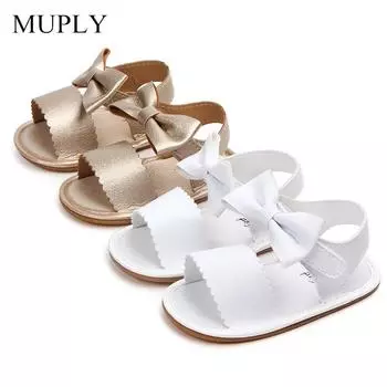 Летняя детская обувь, сандалии из искусственной кожи на резиновой подошве, с кисточками и бантом, сандалии для маленьких девочек, резиновая подошва, высококачественные мокасины для малышей 12cm золотистый