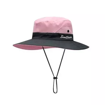 Летняя детская шляпа от солнца, широкая УФ-ведро, складная кепка для рыбалки на открытом воздухе One Size розовый
