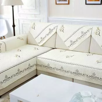 Летняя диванная подушка из чистого хлопка, универсальная нескользящая вышивка на четыре сезона, простая ткань из хлопка, спинка, полотенце, чехол 70*70cm