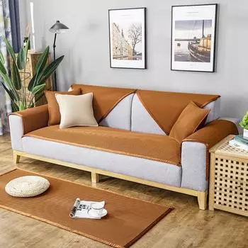 Летняя диванная подушка. Новая классная подушка. Дышащий нескользящий кожаный чехол для дивана. 60x60CM