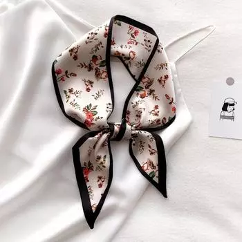 Летняя длинная женская сумка шелковый шарф цветочный принт узкие шейные платки для волос женские повязки головные уборы сумки галстуки ленты ручки накидки женские 9.5x100cm