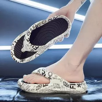 Летняя домашняя верхняя одежда унисекс, повседневные нескользящие повседневные тапочки из ЭВА на толстой подошве, мягкие и удобные нескользящие тапочки на толстой подошве 36-37 белый