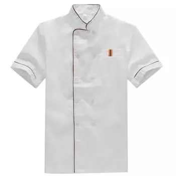 Летняя дышащая белая рабочая одежда для гостиниц 2024 года, одежда для поваров с короткими рукавами, полурукавами, длинными рукавами, рабочая одежда для кухни M