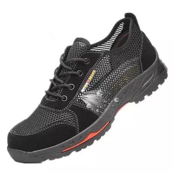 Летняя дышащая легкая защитная обувь, повседневная рабочая обувь с защитой от проколов и разрушением 36 чёрный
