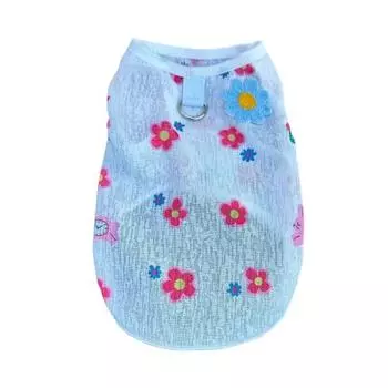 Летняя дышащая одежда для питомцев с принтом цветов, вишни и мороженого, жилет без рукавов, юбка принцессы для маленьких и средних девочек, собак и кошек S A
