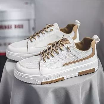 Летняя дышащая парусиновая обувь для мужчин, спортивная вулканизированная обувь на сетчатой подошве, кроссовки, мужские модные мужские прогулочные кроссовки, удобные 39 серый/белый