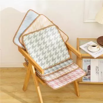 Летняя дышащая подушка для сиденья, офисное студенческое кресло для общежития, длительное сидение, ледяной шелк, крутое сиденье, подушка для обеденного стула 40x40cm