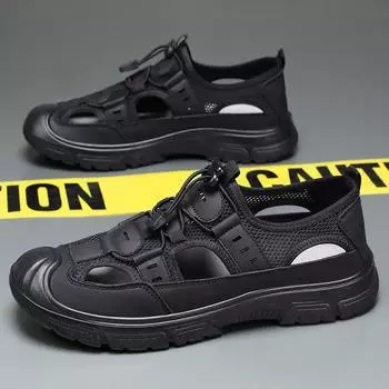 Летняя дышащая повседневная обувь из сетчатой ткани для ручья, обувь с полыми отверстиями, походная обувь для активного отдыха, забродная обувь, мужские сандалии 39