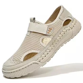 Летняя дышащая повседневная обувь мужские кроссовки противоскользящие туфли для ходьбы мокасины мужская обувь 38 песочный