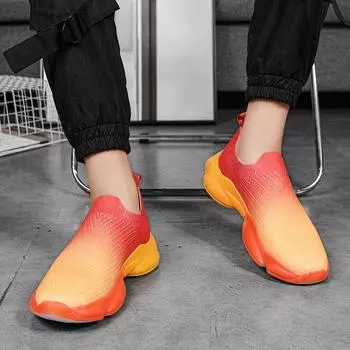 Летняя дышащая сетчатая мужская обувь, трикотажные носки, обувь с мягкой подошвой, легкая рабочая страховка, повседневные ленивые люди, катающиеся на велосипеде на открытом воздухе 39