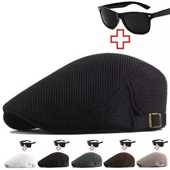 Летняя дышащая шапка газетчика с полой сеткой, солнцезащитная кепка унисекс, спортивный берет, уличная кепка дальнобойщика хаки