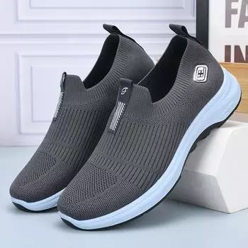 Летняя дышащая спортивная обувь мужская сетчатая обувь 2024 новая мужская обувь с одной педалью мушка-тканая сетка мужская спортивная обувь 39