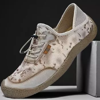 Летняя дышащая уличная повседневная обувь, мужские кроссовки, противоскользящая прогулочная обувь, мокасины, мужская обувь 38 серый