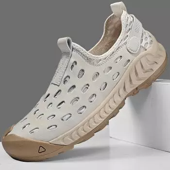 Летняя дышащая уличная повседневная обувь, мужские кроссовки, противоскользящая прогулочная обувь, мокасины, мужская обувь 38 чёрный