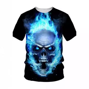 Летняя футболка 3D цифровая забавная необычная печать уличный тренд мужская спортивная футболка с коротким рукавом топы S