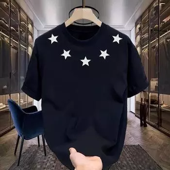 Летняя футболка American Ruffian Handsome из хлопка с коротким рукавом, молодежная уличная свободная футболка с круглым вырезом S