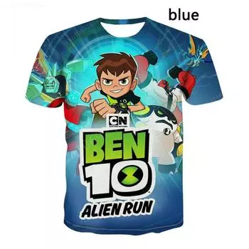 Летняя футболка Ben Tennyson 10 с рисунком для мальчиков и девочек, детская одежда, футболки, костюм, тренировочная форма 100cm