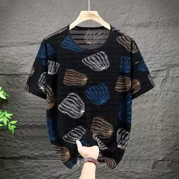 Летняя футболка большого размера, мужские топы, модные большие размеры 5XL-12XL, черная футболка с дышащей сеткой и короткими рукавами 5XL