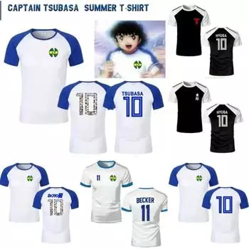 Летняя футболка Captain Tsubasa Animated Jersey с 3D-принтом для мужчин и женщин больших размеров, спортивная, быстросохнущая, дышащая, с короткими рукавами S