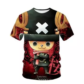 Летняя футболка для мальчиков «Очень странные дела», детская цельная модная футболка с 3D принтом Луффи, модная футболка с короткими рукавами