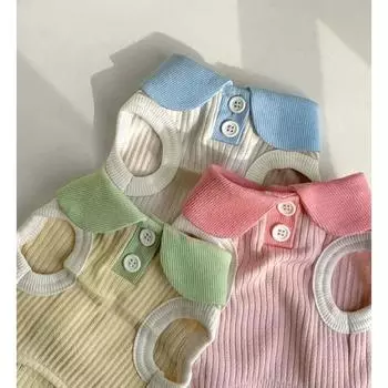 Летняя футболка для собак, дышащий тонкий жилет с отворотом для собак маленьких и средних собак, кошек, повседневная одежда для домашних животных, чихуахуа, бишон, плюшевый костюм XS