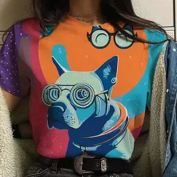 Летняя футболка Harajuku, женская футболка с круглым вырезом и коротким рукавом, забавный модный топ с 3D принтом мультфильма, уличная футболка в стиле хип-хоп, пуловер, футболки 6XL