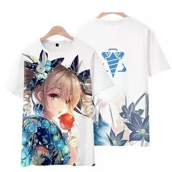 Летняя футболка Honkai Impact 3 Seele Vollerei с 3D-принтом, модная одежда с коротким рукавом и круглым воротником в стиле аниме, детская одежда унисекс S белый