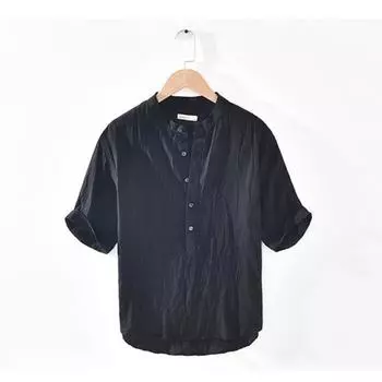 Летняя футболка из чистого льна с коротким рукавом для мужчин, тонкая однотонная тонкая мужская одежда, большой размер 5XL L