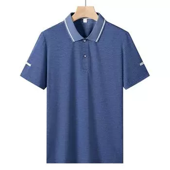 Летняя футболка из ледяного шелка с лацканами больших размеров, рубашка с короткими рукавами POIO для деловых мужчин XL