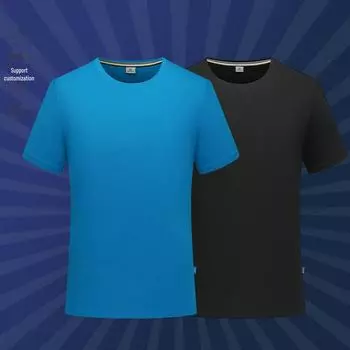 Летняя футболка из мерсеризованного хлопка с круглым вырезом и напечатанным логотипом, идеально подходит для индивидуального ношения на работе или для культурных мероприятий, короткий рукав с вышивкой 5XL