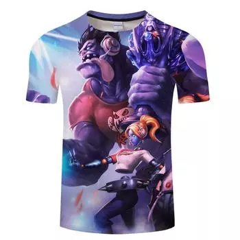 Летняя футболка League of Legends Game LOL с 3D-принтом, уличная одежда, модные негабаритные топы в стиле Харадзюку в стиле хип-хоп XS