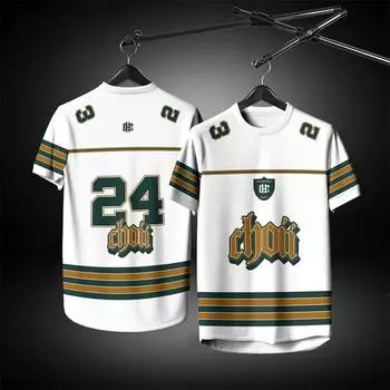 Летняя футболка Модная спортивная одежда Свободная футболка с коротким рукавом для футбола Футболка с коротким рукавом с цифровой печатью XS