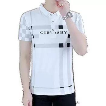 Летняя футболка Мужская футболка с коротким рукавом Футболка-поло с лацканами Мужская хлопковая футболка XL