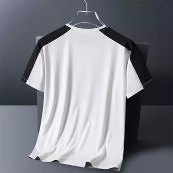 Летняя футболка размера плюс Ice Silk для мужчин, спортивная, для бега, быстросохнущая, с коротким рукавом, дышащая 6XL зелёный