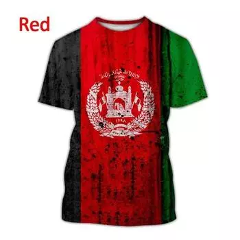 Летняя футболка с 3D принтом флага Афганистана, мужская и женская одежда, топы с круглым вырезом и короткими рукавами, уличная футболка, футболка XS