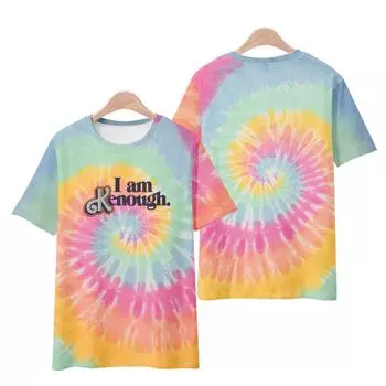 Летняя футболка с 3D принтом «I Am Kenough», мужские и женские футболки с короткими рукавами, модная уличная одежда в стиле Харадзюку, футболки, топы, одежда унисекс XS