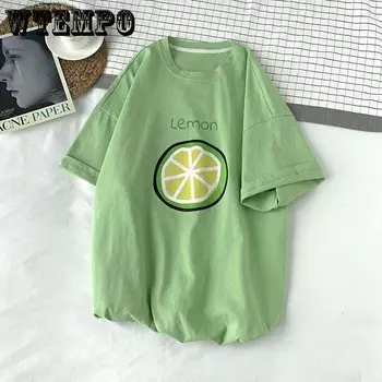 Летняя футболка с фруктовым принтом и круглым вырезом, с коротким рукавом, мужская свободная трендовая универсальная футболка с половиной рукава XXXL красный