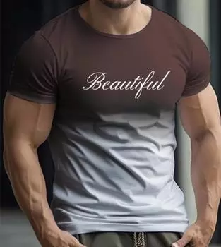 Летняя футболка с градиентным принтом для мужчин, одежда, контрастные футболки с короткими рукавами в стиле Харадзюку, повседневные мужские футболки большого размера с круглым вырезом XS