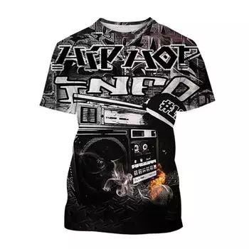 Летняя футболка с графическим принтом в стиле хип-хоп и уличного искусства, мужская повседневная, с круглым вырезом и коротким рукавом, с принтом граффити S