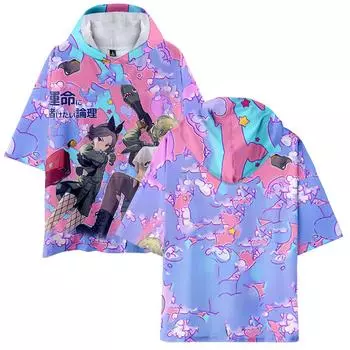 Летняя футболка с капюшоном GIRLS BAND CRY для мужчин, корейский свитер с коротким рукавом, уличная свободная футболка, топы, мужская одежда XS