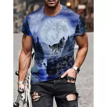 Летняя футболка с коротким рукавом больших размеров, мужская футболка с круглым воротником, футболки с 3d принтом, мужская повседневная спортивная футболка с героями мультфильмов, мужская футболка S