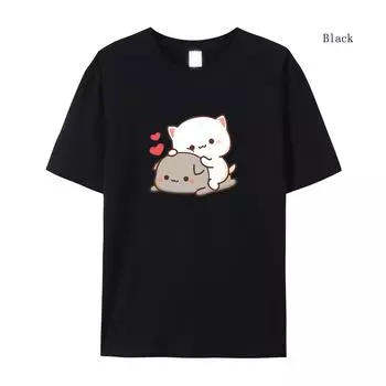 Летняя футболка с короткими рукавами, женская футболка Kawaii Girl, футболка с короткими рукавами в стиле аниме Harajuku, повседневная футболка большого размера, милая Valent XS