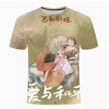 Летняя футболка с круглым вырезом, мужская футболка World Peace с цифровой печатью, женская одежда с короткими рукавами, топ 6XL